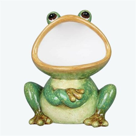 YOUNGS Ceramic Frog Bird Feeder 72524